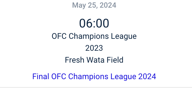 Final OFC Champions League 2024 → Final OFC Champions League 2024