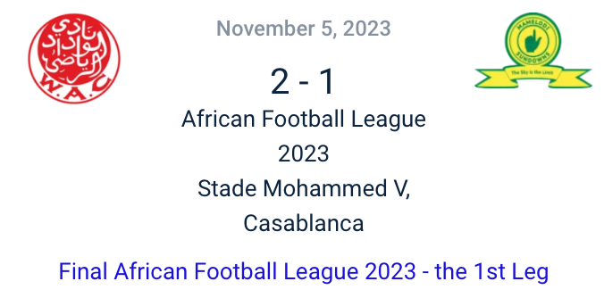Final Final African Football League 2023 - the 1st Leg